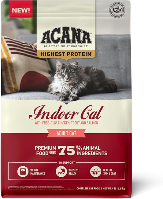 ACANA Highest Protein Dry Cat Food Indoor Cat Food Recipe 4lb Bag-PurrikoPets