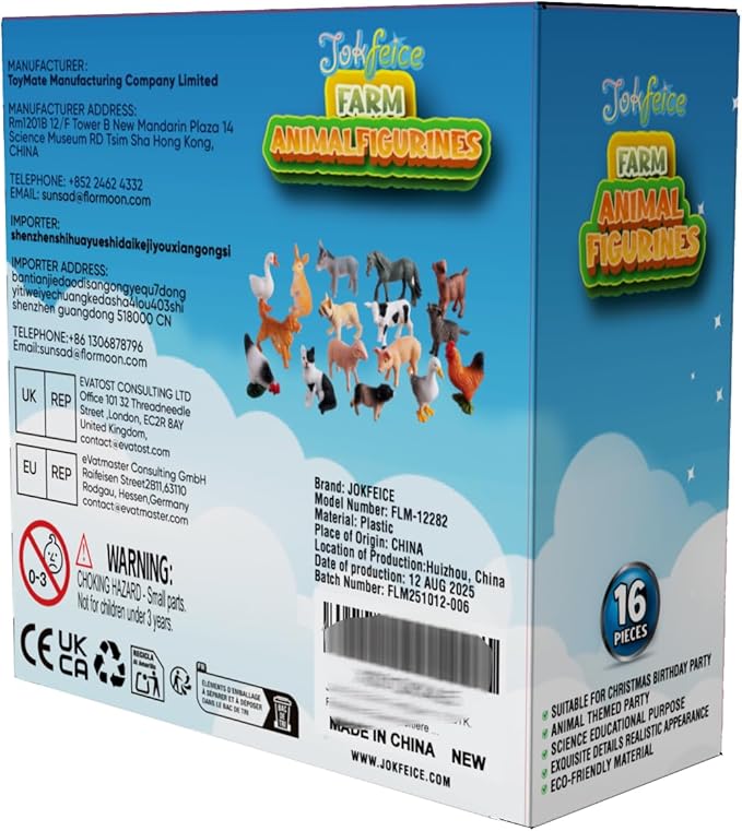 16Pcs Small Animals Figures, Realistic Farm Animals Toys for Cupcake Toppers, Learning Educational Toys, Birthday Party Favors Gift for Kids-PurrikoPets