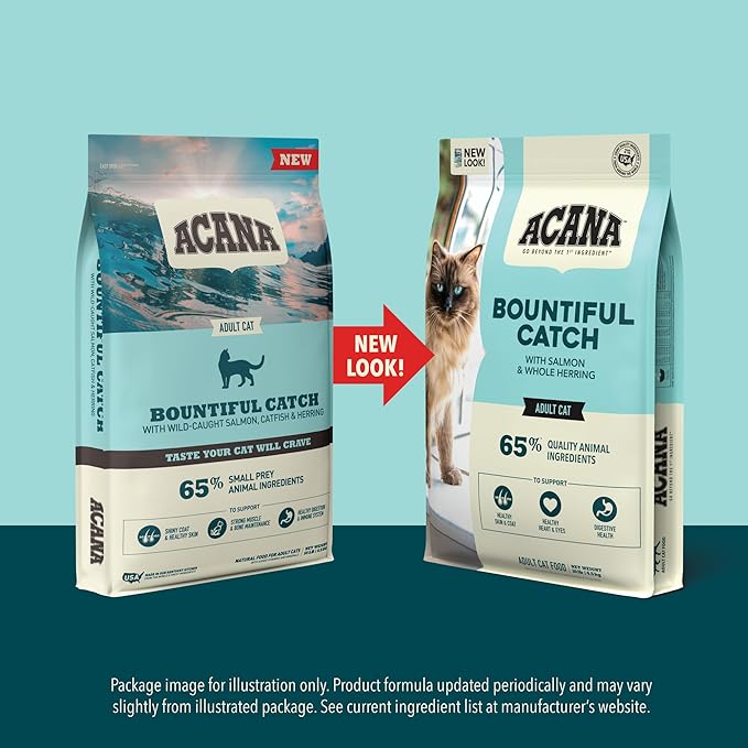ACANA Dry Cat Food Bountiful Catch Salmon Catfish and Herring 4lb Bag-PurrikoPets