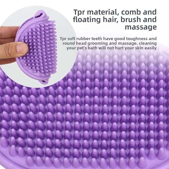 4PCS cat self groomer,cat brushes for indoor cats,Adjustable silicone self-cleaning massage tool for scratching, bathing, massaging, cleaning hair for cats and dogs-PurrikoPets