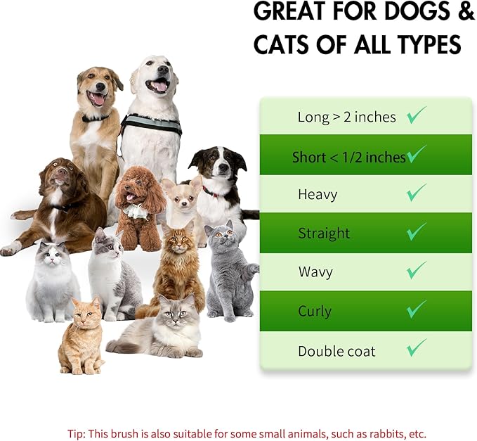 Dog Self Cleaning Slicker Brush for Shedding, Ideal for Short Long Haired Dogs, Including Cat. Removes Loose Fur, Undercoat, Mats, Tangled Hair. Suit for Large Medium Small Animal, Green-PurrikoPets