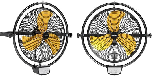 2PCS 20 Inch Wall Metal Fan Pro Remote Control, High Velocity Wall Mount Fans for Commercial, Residential, Warehouse, Covered Patio, Shop, Garage, Barn 3 Speed 5200 CFM UL Safety Listed-PurrikoPets