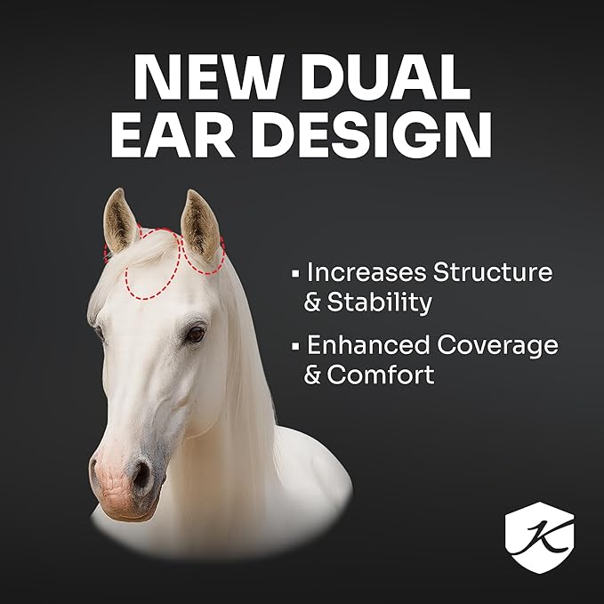 Kensington UV Fly Mask with Fleece Trim - Protective Mask with Dual Ear Opening & Forelock Freedom - XLarge, Lavender Mint-PurrikoPets