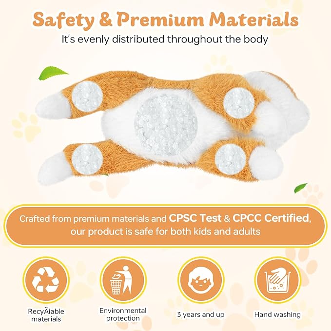 19Inch 3 Pounds Dog Weighted Stuffed Animals, Cute Realistic Puppy Stuffed Animal, Sensory Comfort Plush Throw Pillow Toy, Dog Plush Gift for Adults Kids Youth-PurrikoPets