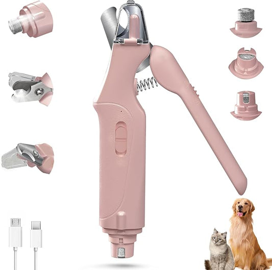 2 in 1 Dog Nail Clippers and Grinder with Lights & Cat Nail Clipper for Large Medium Small Dogs Cats Nail Trimmers USB Rechargeable with 2 LED Lights Dog Claw Care for Non-Black Nails-PurrikoPets