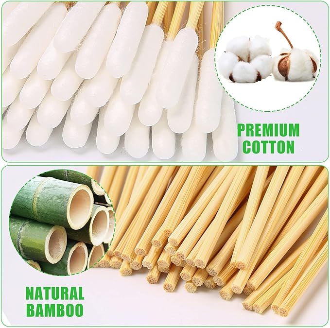 Dog Q Tips, Qtips Cotton Swabs for Dogs, 6-Inch Long Ear Cleaning Swabs, Wound Care, 800 Count, Eco-Friendly Bamboo Cotton, Pet Ear Care-PurrikoPets
