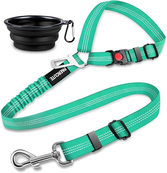 2 Piece Set Retractable Dog Car Seatbelts - Adjustable Pet Seat Belt for Vehicle Headrest Restraint - Heavy Duty & Elastic & Durable Car Harness-PurrikoPets