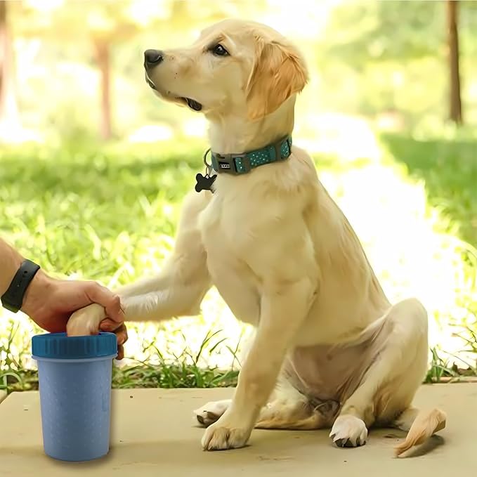 2 Pack Portable Dog Paw Cleaner, Washer, Buddy Muddy Pet Foot Cleaner for Medium Breed Dogs and Cats, Blue-PurrikoPets