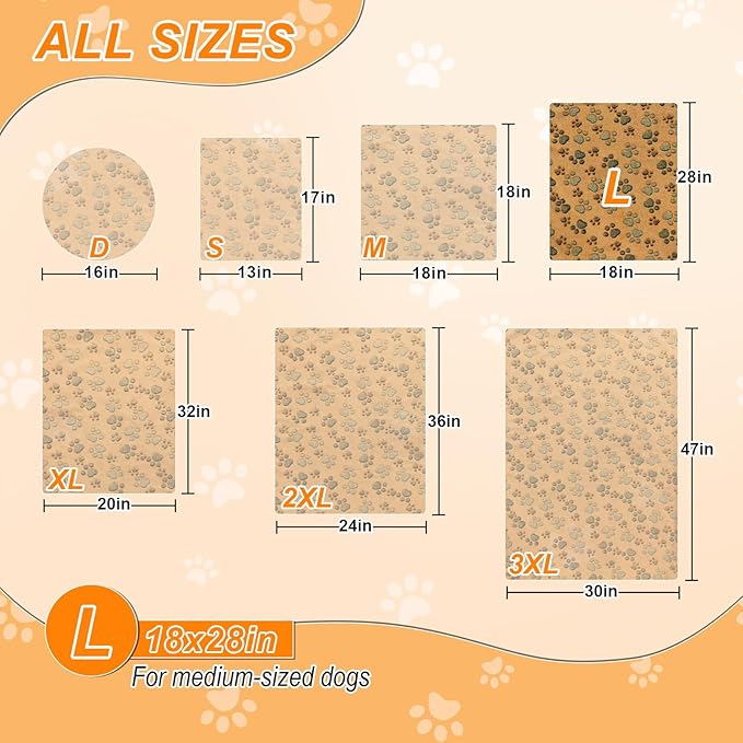 Dog Heating Pad,28×18 in Waterproof PVC Pet Heating Pad, Adjustable Thermostat+Constant On Function, Metal Protective Tube Comes with a Plush Cotton Sleeve，Whelping Box-Apricot-PurrikoPets