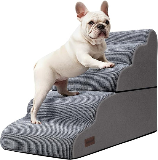 Dog Stairs and Ramp for High Bed, 5-Step Dog Steps for Small Dogs and Cats,Non-Slip Pet Stairs Suitable High Bed Climbing-PurrikoPets