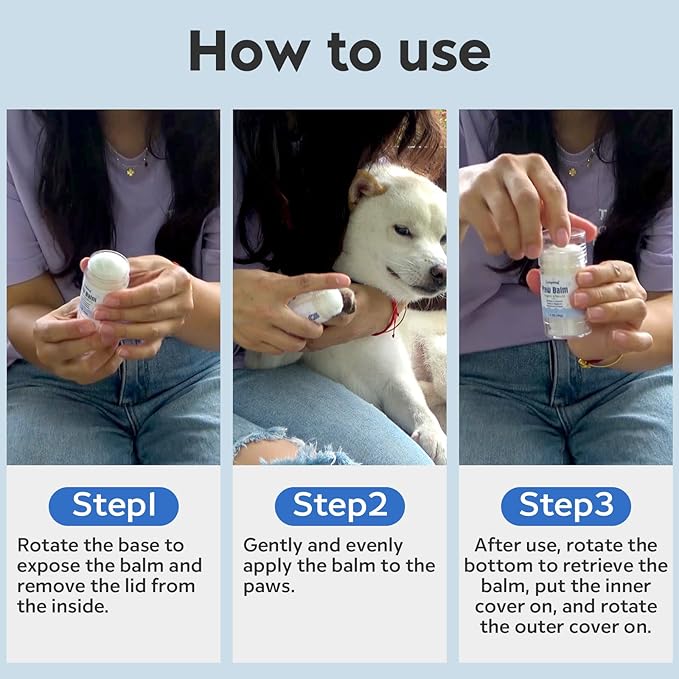 Dog Paw Balm, Moisturizer & Protection for Cracked Dry & Damaged Paws, Nose & Elbows Natural Lick Safe Dog Nose Balm-PurrikoPets