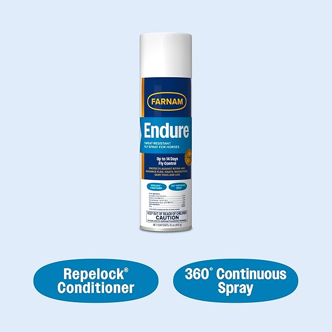 Farnam Endure Sweat-Resistant Fly Spray for Horses, Protects Against Lyme Disease, 15 oz-PurrikoPets