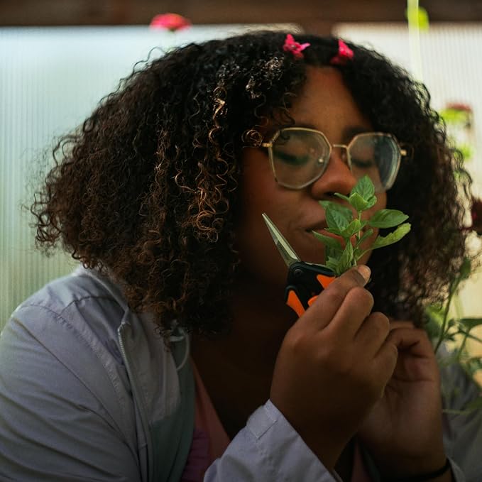 Fiskars Micro-Tip Pruning Snips - 6" Garden Shears with Sheath and Comfort Grip - Sharp Steel Blades - Quality Pruning Shears for Plants in Grow Tents and Hydroponics - Garden Tools-PurrikoPets