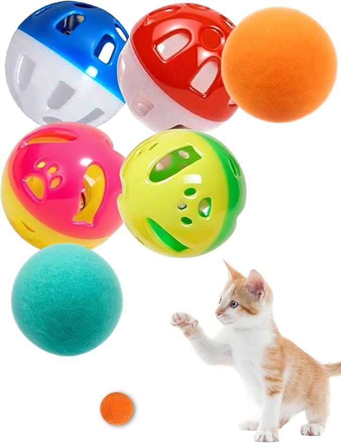6-Pack Cat Toys for Kittens and Indoor Cats, Loving Every Minute (1.5'', Basic Cat Toy Set)-PurrikoPets
