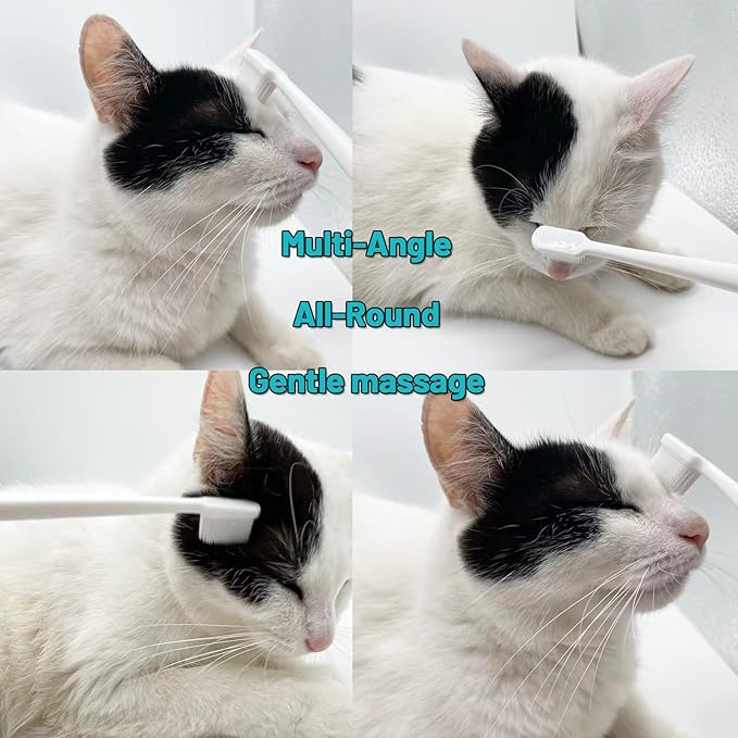 Emmeliestella Cat Head Brush, Cat acne Cleaner, Silicone bristles, not hurt the facial skin, Gently remove cat eye discharge & jaw black spots, Easy to handle & clean & remove hair, 2PCS-PurrikoPets