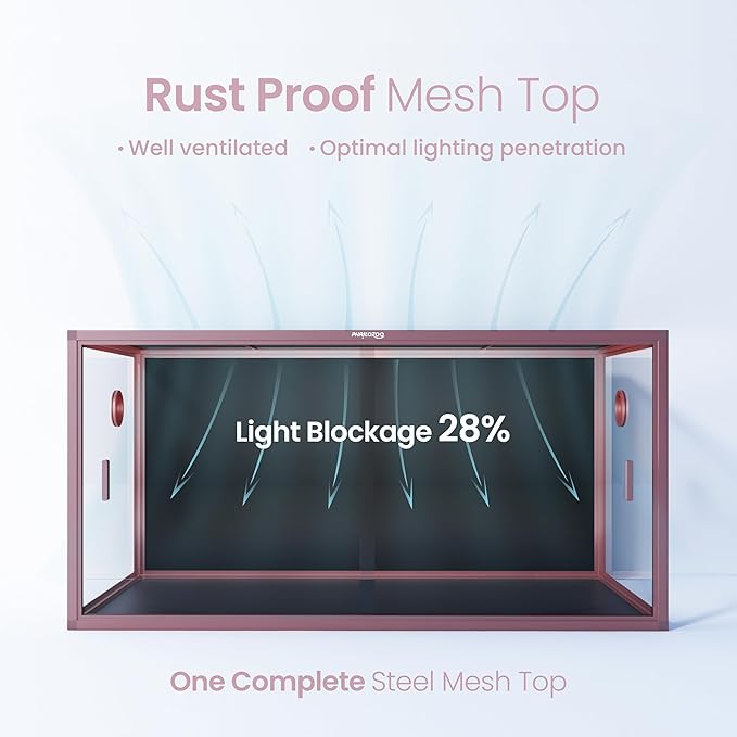 120 Gallon Reptile Terrarium, 48" x 24" x 24" Reptile Enclosure with Sliding Door Top Screen Ventilation,Blue Tongue Skink Tank for Easy Maintenance-PurrikoPets