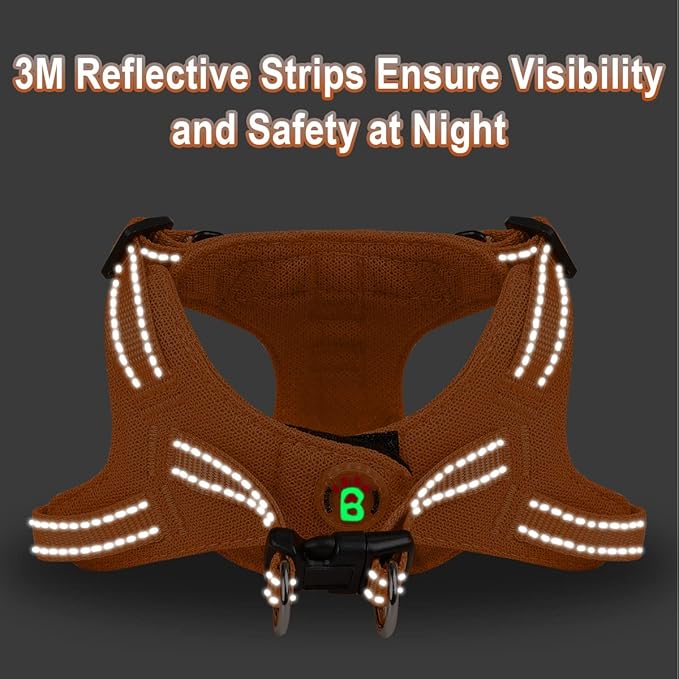 Dog Harness Step in Dog Vest Harness, Reflective Adjustable Puppy No Pull Harness Breathable Soft for Small and Medium Dogs Cats, Orange, S-PurrikoPets