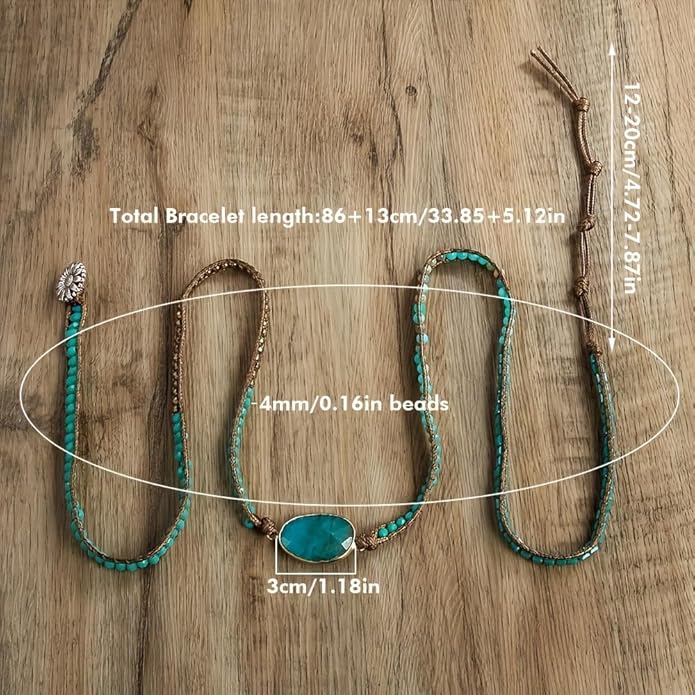 ZOSOJONA Women Wrap Bracelet Boho Natural Jasper Crystal Stone Beads Strand Bracelets