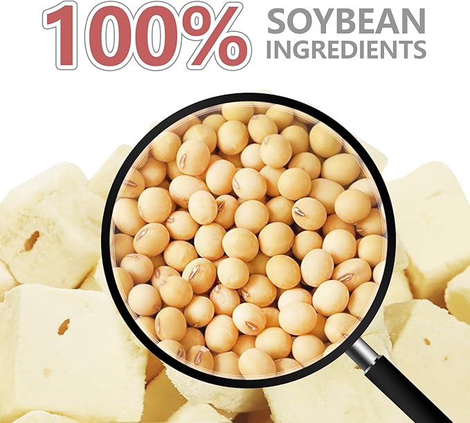 Abizoo Freeze Dried Tofu for Hamsters High Protein Low Fat & Balanced Minerals Grain Free Single Ingredient Natural Treats Enrichment Snacks for Rabbits, Guinea Pigs & Small Pets-PurrikoPets