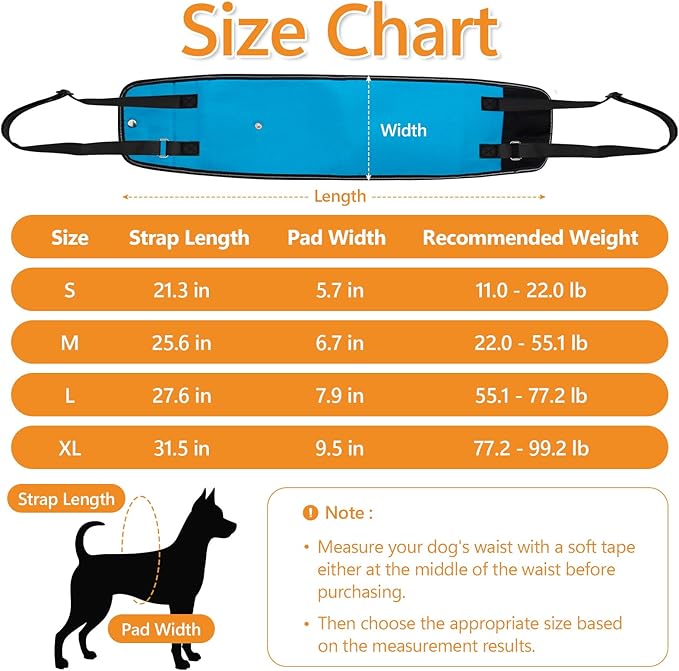 Dog Lift Harness Dog Sling for Large Dogs, Portable Dog Carrier Sling for Back Legs, Ajustable Hip Support Harness for Weak Rear Leg, Assist Senior Disabled Joint Injuried and After ACL-PurrikoPets