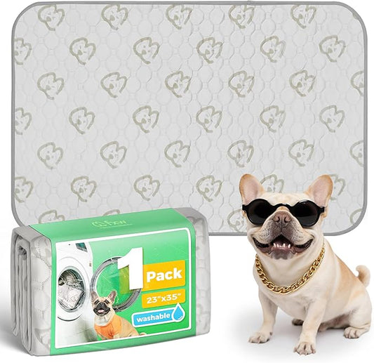 FXW Washable Pee Pads for Dogs, Puppy Pads with Super Absorbent, Specifically Designed for 36inch Cages, 35" × 23" Rectangle, Khaki, 1 Pack-PurrikoPets