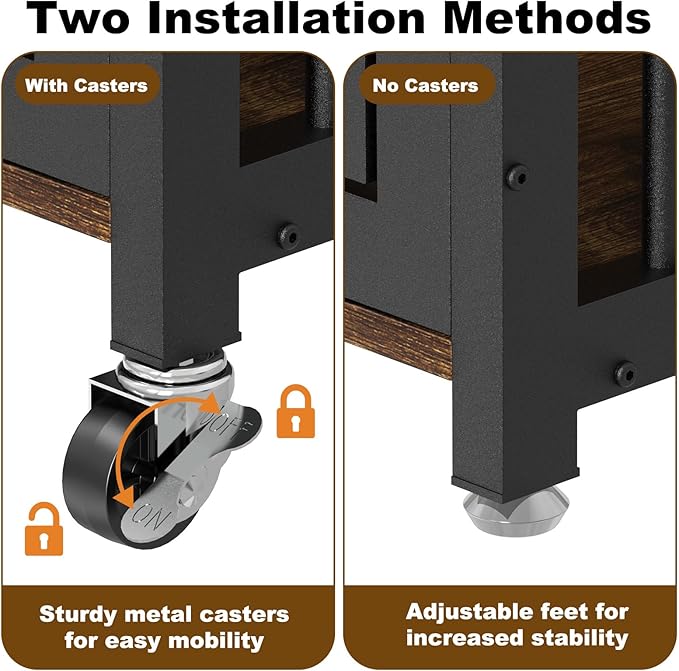 EasyCom 33"/27" Dog Crate Furniture with Name Tag, Heavy Duty Dog Kennel Indoor for Medium and Small Dogs, Double-Doors Sturdy Metal Dog Cage, Decorate House as TV Stand, End Table, Bedside Table-PurrikoPets