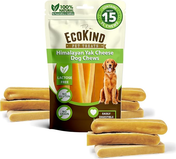 EcoKind Premium Gold Monster Yak Cheese Himalayan Dog Chew, Dog Treats Large Breed, All Natural, High Protein, for Aggressive Chewers, XL - 15+ Chews (5 lbs)-PurrikoPets