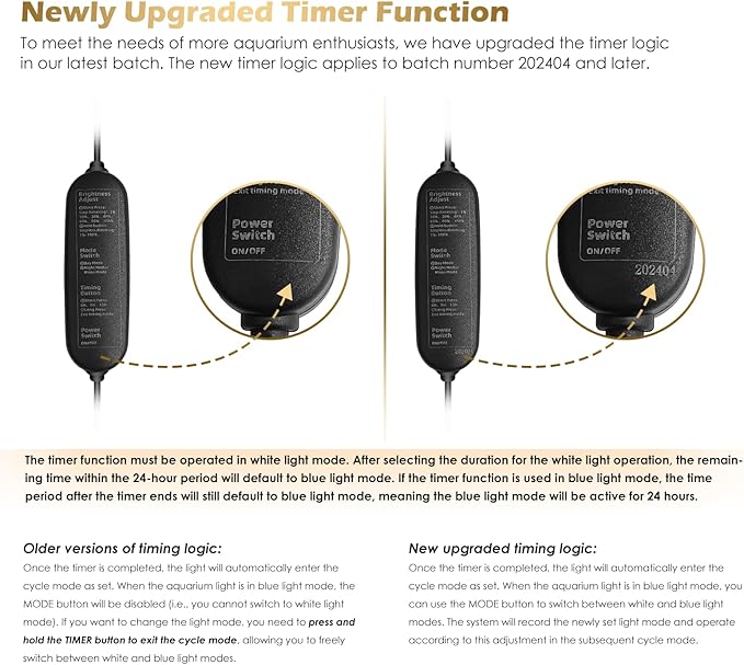 GLOWRIUM Aquarium Light, LED Full Spectrum Freshwater Fish Tank, infinitely dimmable, Fish Tank Light with auto-on/Off Timer (48-53 in)-PurrikoPets