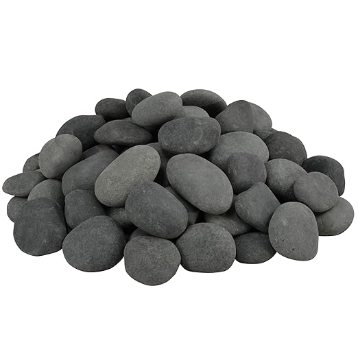 40lbs Large River Rocks for Landscaping, 2-3 Inch Big Black Pebbles, Hand-Picked Premium Stones for Garden Design, Fish Tank, Flower Pots, Pathways and Backyard-PurrikoPets