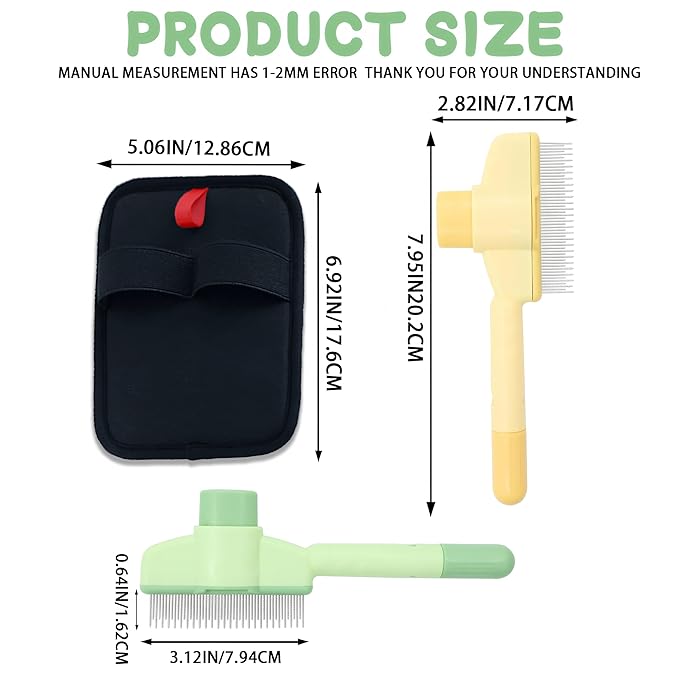 1 PCS Pet Hair Removal Glove w/ 2PCS Pet Combs,Electrostatic Gloves for Cats&Dogs Flea Comb,Dog Comb,Cat Comb,Brush for Shedding,Reusable Animal Fur Removal Tool for Couch,Furniture,Carpet,Curtain-PurrikoPets