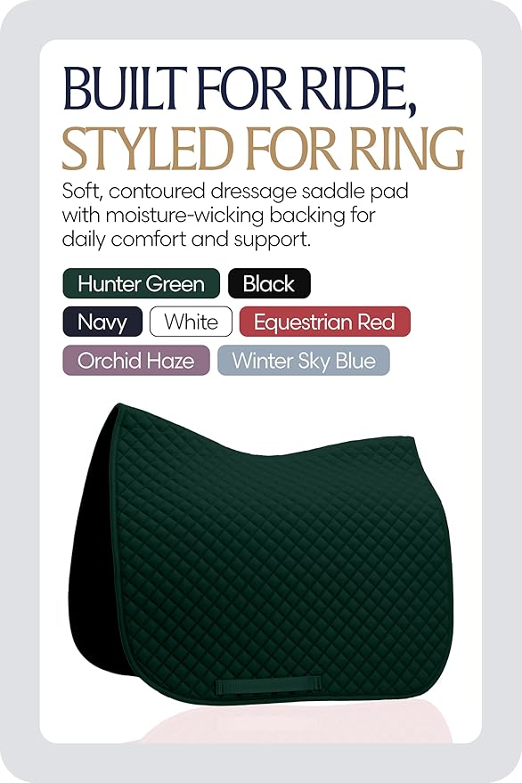 Equinavia Harstad Dressage Saddle Pad | Classic & Durable | Moisture-Wicking Tricot Backing-PurrikoPets