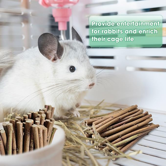 250g Natural Peach Wood Chew Sticks for Rabbits, Hamsters, Chinchillas - Extra Hard Teeth Grinding Toy | Untreated, Safe & Long-Lasting Rodent Chews-PurrikoPets