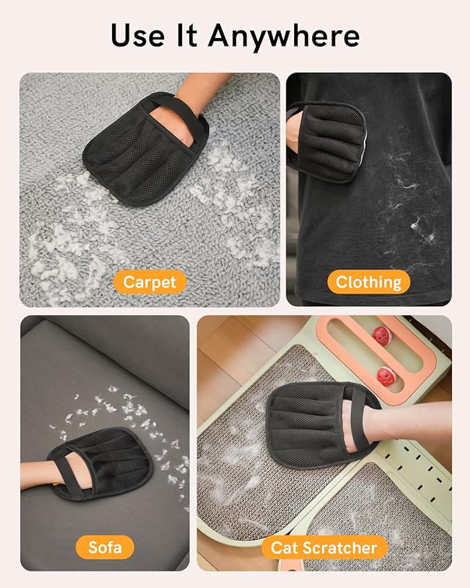 2025 Newly Upgraded Pet Hair Removal Gloves for Cats & Dogs, Electrostatic Grooming Gloves for Pet Hair, Five-Finger Reusable Pet Hair Remover Tool for Clothes, Bed, Couch, Carpet, 3 Pcs-PurrikoPets