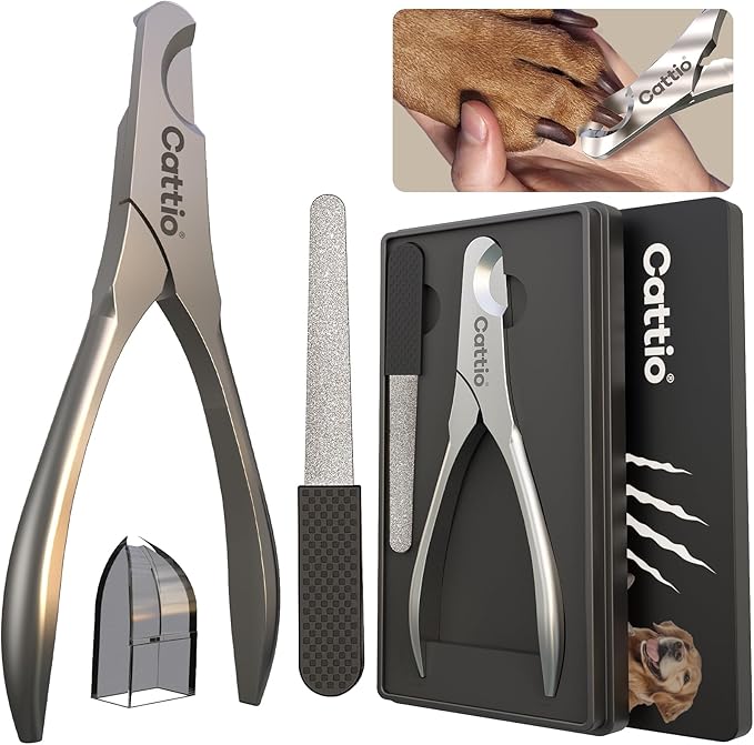 Dog Nail Clippers - All Steel Material, Built-in Spring,Heavy Duty Dog Nail Trimmer Full Metal Razor Sharp Professional for All Dogs Cats with Thick Toena,Dog Nail Trimmers-PurrikoPets
