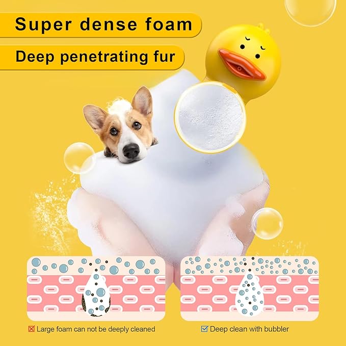 Electric Dog Shampoo Dispenser Dog Shampoo Sprayer Duck Shampoo Foamer for Pet, Foaming Soap Dispenser for Bathtub, Kitchen Sink Cleaning-PurrikoPets