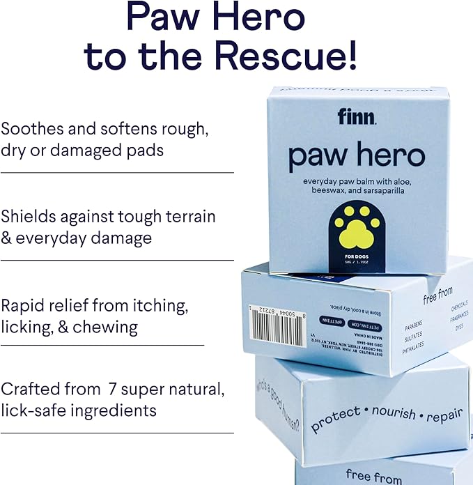 Finn Paw Hero | Natural Revitalizing Dog Paw Balm | Protect, Nourish & Repair from Wear, Damage & Dryness - 1.75 oz-PurrikoPets