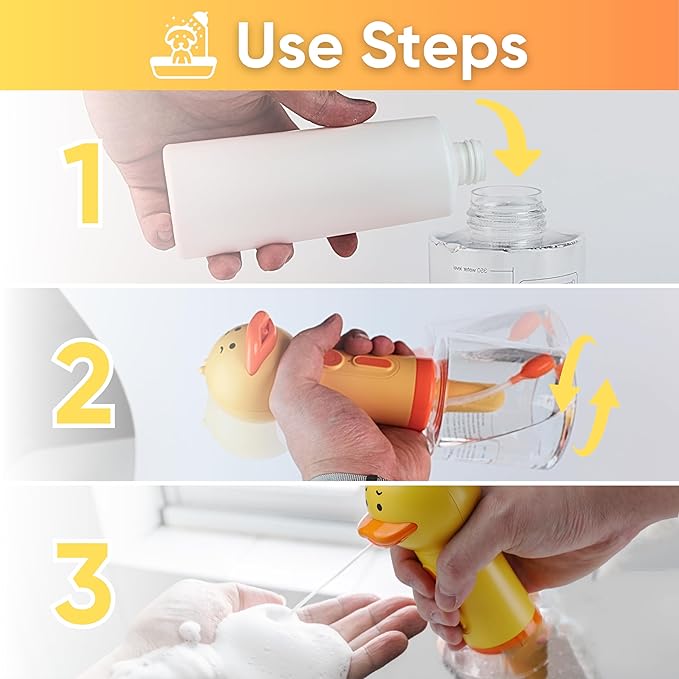 Electric Dog Shampoo Dispenser Dog Shampoo Sprayer Duck Shampoo Foamer for Pet, Foaming Soap Dispenser for Bathtub, Kitchen Sink Cleaning-PurrikoPets
