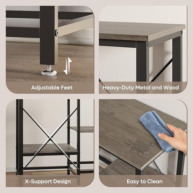 20-29 Gallon Fish Tank Stand with Power Outlets, 30.7 x 13.8 Metal Aquarium Stand with 3-Tiers Adjustable Storage Shelves, 6-Legs Reptile Terrarium Stand, 400 LBs-PurrikoPets