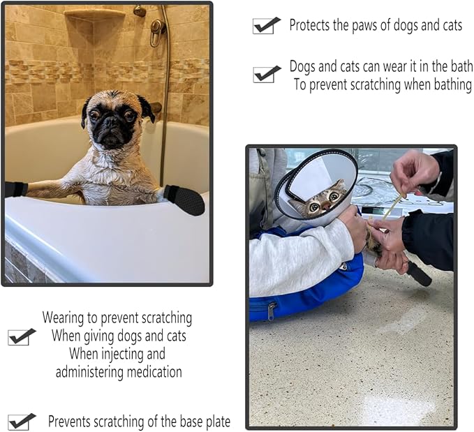 4 PCS Cat Mittens to Prevent Scratching,Mesh Breathable Cat Shoes,Adjustable Cats Anti Scratch Gloves,Suitable for Cats When Bathing and Nail Trimming(XL,Grey)-PurrikoPets