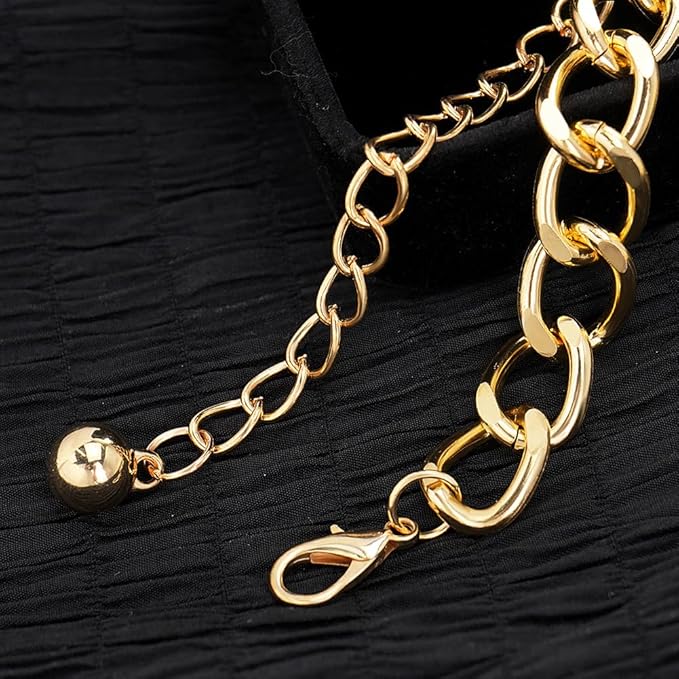 Suyi Multilayer Chain Belt Rhinestone Metal Chain Belts for Women Punk Gold Waist Chain