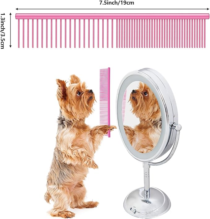 3 Pcs Stainless Steel Grooming Combs for Matted and Tangled Long Hair - Pet Guide Clippers for Dog and Cat-PurrikoPets