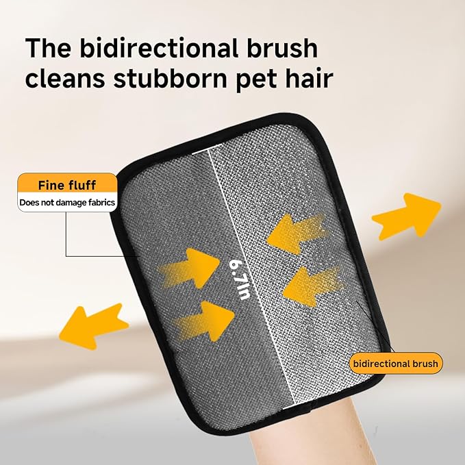 2-in-1 Pet Grooming Glove & Fabric Hair Remover - Reusabie, Silicone Massage Bristles,Static Adhesion for Quiuck Shedding Control,Safe for Dogs & Cats-PurrikoPets