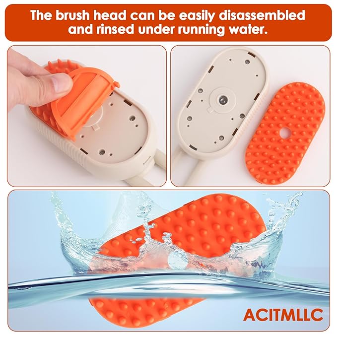 4 in 1 Cat Steam Brush for Shedding, Cleaning, Massage & Smooth, USB Rechargeable Pet Spray Hair Removal Comb, for Indoor Long/Short Haired Cats & Dogs (White)-PurrikoPets