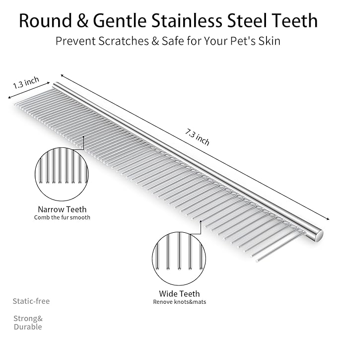 3 PCS Dog Grooming Brush Kit – Self Cleaning Slicker Brush for Shedding Short & Long Haired Dogs & Cats. Removes Loose Fur, Undercoat, Mats, Tangles for Small, Medium & Large Pets. Purple-PurrikoPets