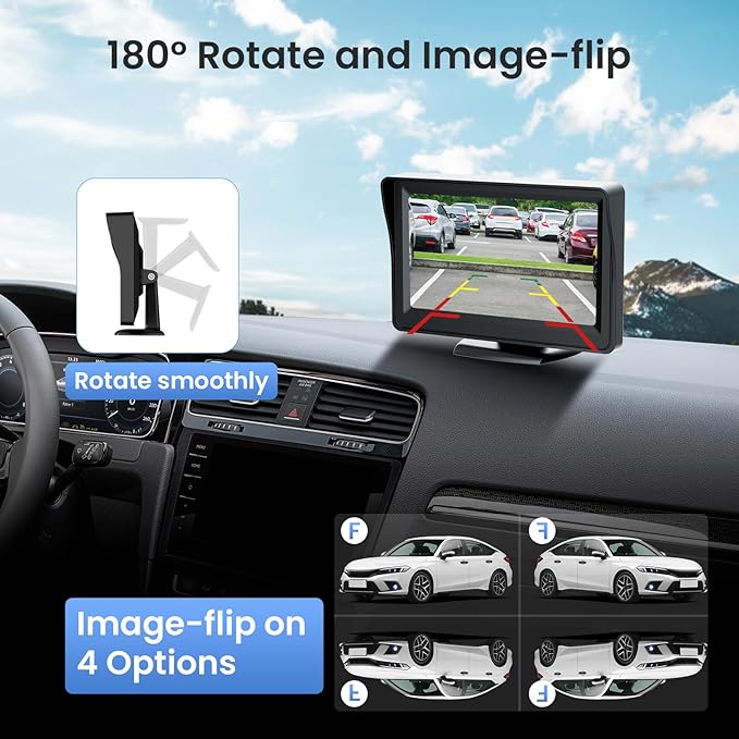 5'' HD 1080P Backup Camera, Backup Camera for Car, Reverse Rear Camera with Night Version 130° Wide Angle, Waterproof, Strong Signal for Car, Van, Truck, Trailer-PurrikoPets