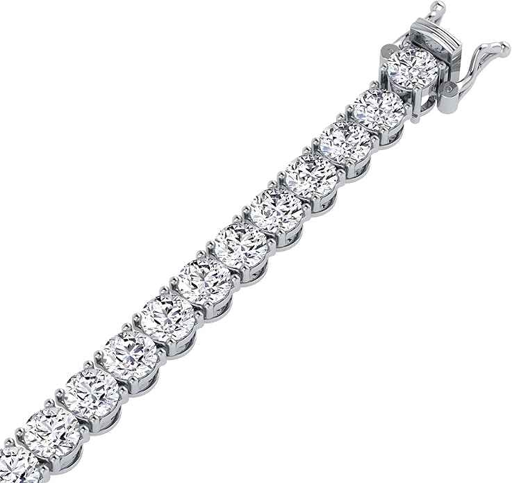 0.50-15 Carat Lab Grown Classic Diamond Tennis Bracelet 4 Prong Setting Luxury Collection (F-G Color, SI Clarity) Length- 7 Inch