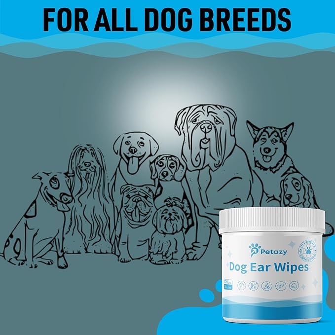 Dog Ear Wipes for Dog Yeast Wax Itch and Odor | Unscented Dog Ear Cleaner for Dogs | Natural Cleaning Puppy Ear Wipes | Soothing Ear Wipes for Pets Cat | Natural Ingredients | 125 XL Pcs-PurrikoPets