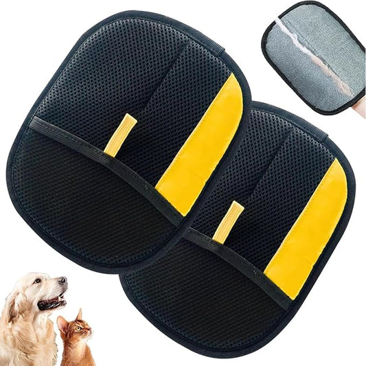2pc Pet Hair Removal Glove,Pet Grooming Gloves,Cat Grooming for Hair Removal,Versatile Reusable Pet Hair Remover Glove-PurrikoPets