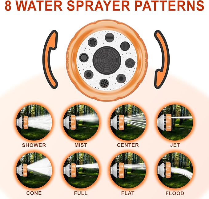 Dog Washing Hose Attachment, Pet Shower, Upgrade 8-in-1 Mode Dog Shower Attachment with 3.5oz 100cc Soap Dispenser, Replacement Hose Adapter for Pet Washing Irrigated Lawn Patio Car Cleaning-PurrikoPets