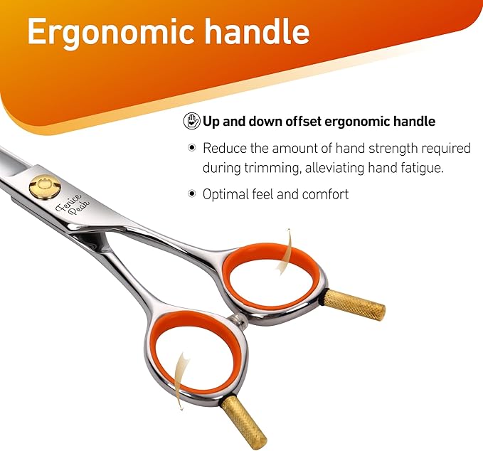 Fenice Peak 6'' Small Straight Scissors Lightweight Dog and Cat Grooming Scissors with Safety Round Tip JP440C Stainless Steel Sharp Blades for Body Facial Nose Ear and Paw Hair Easy Use-PurrikoPets